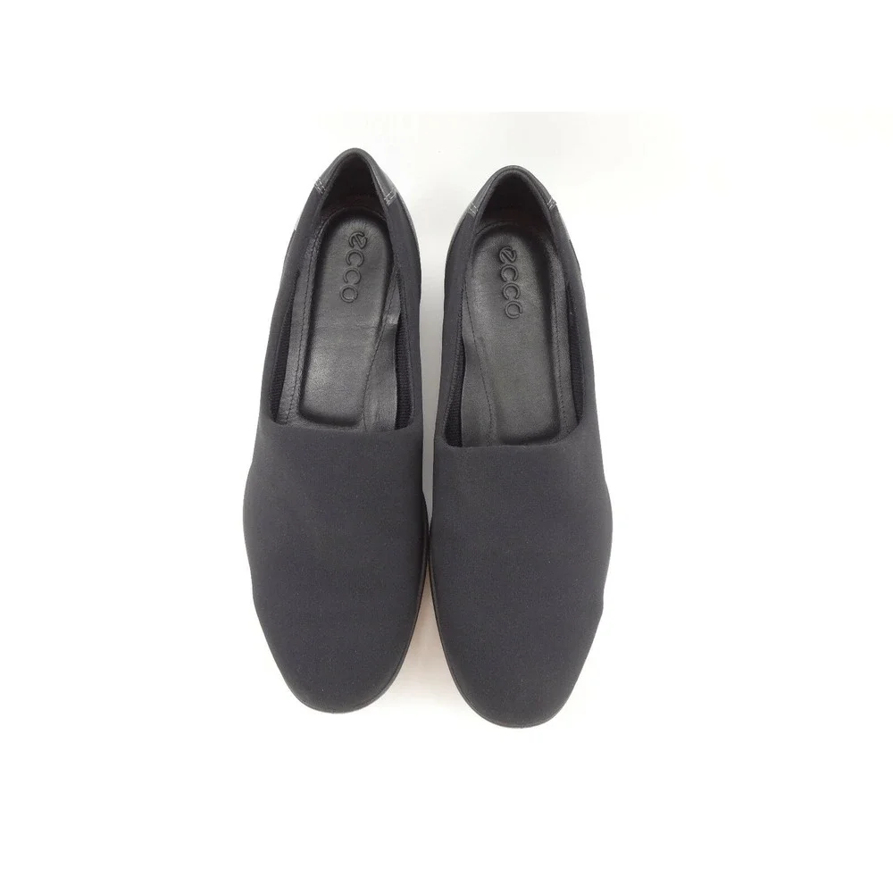 Ecco Gore-tex Womens Black  Stretch Fabric Leather Slip On Pumps 40 EU 9-9.5 US‎